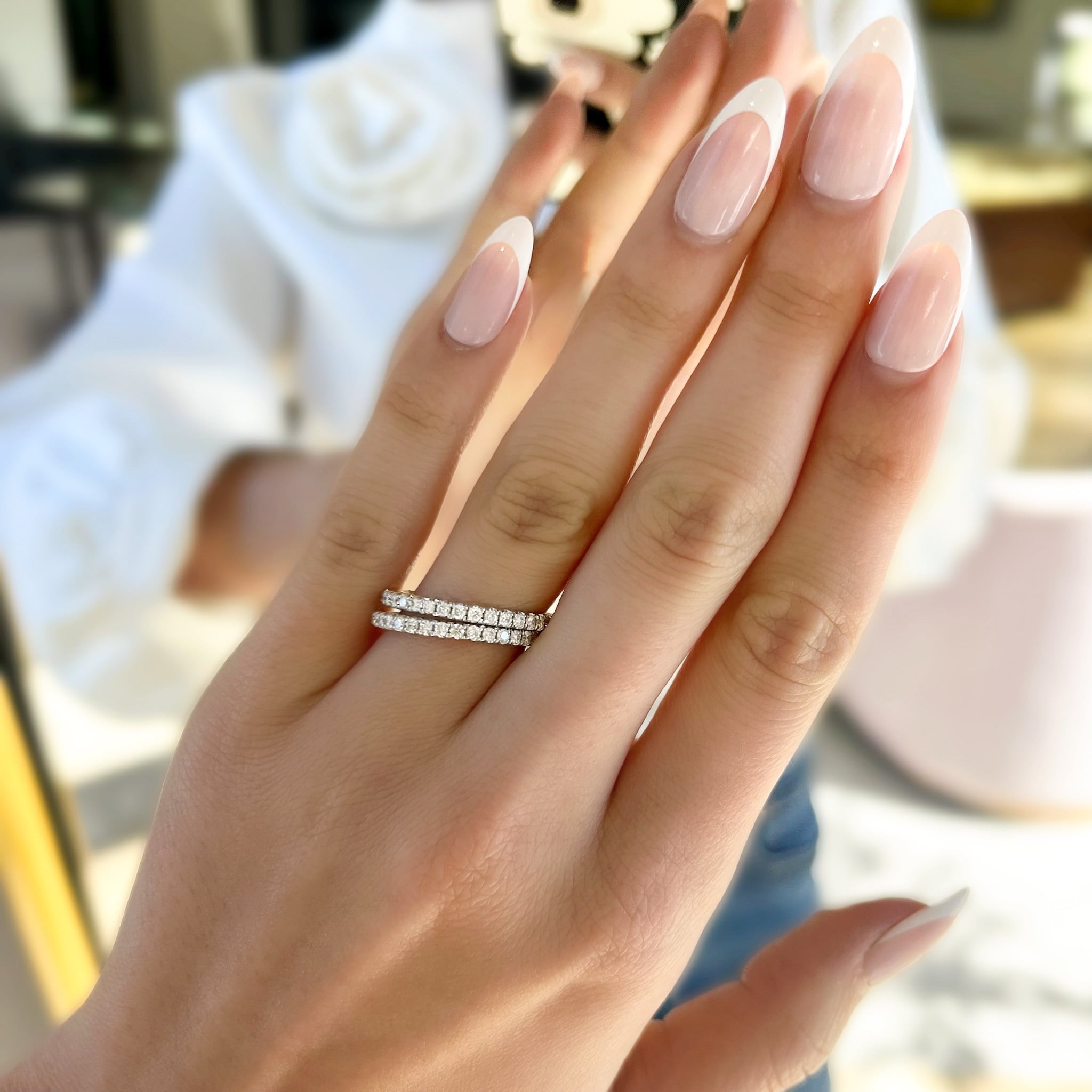 15 Stone Thin Diamond Band