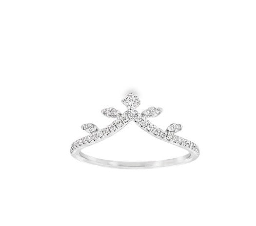 WHITE GOLD DIAMOND TIARA SHAPED RING