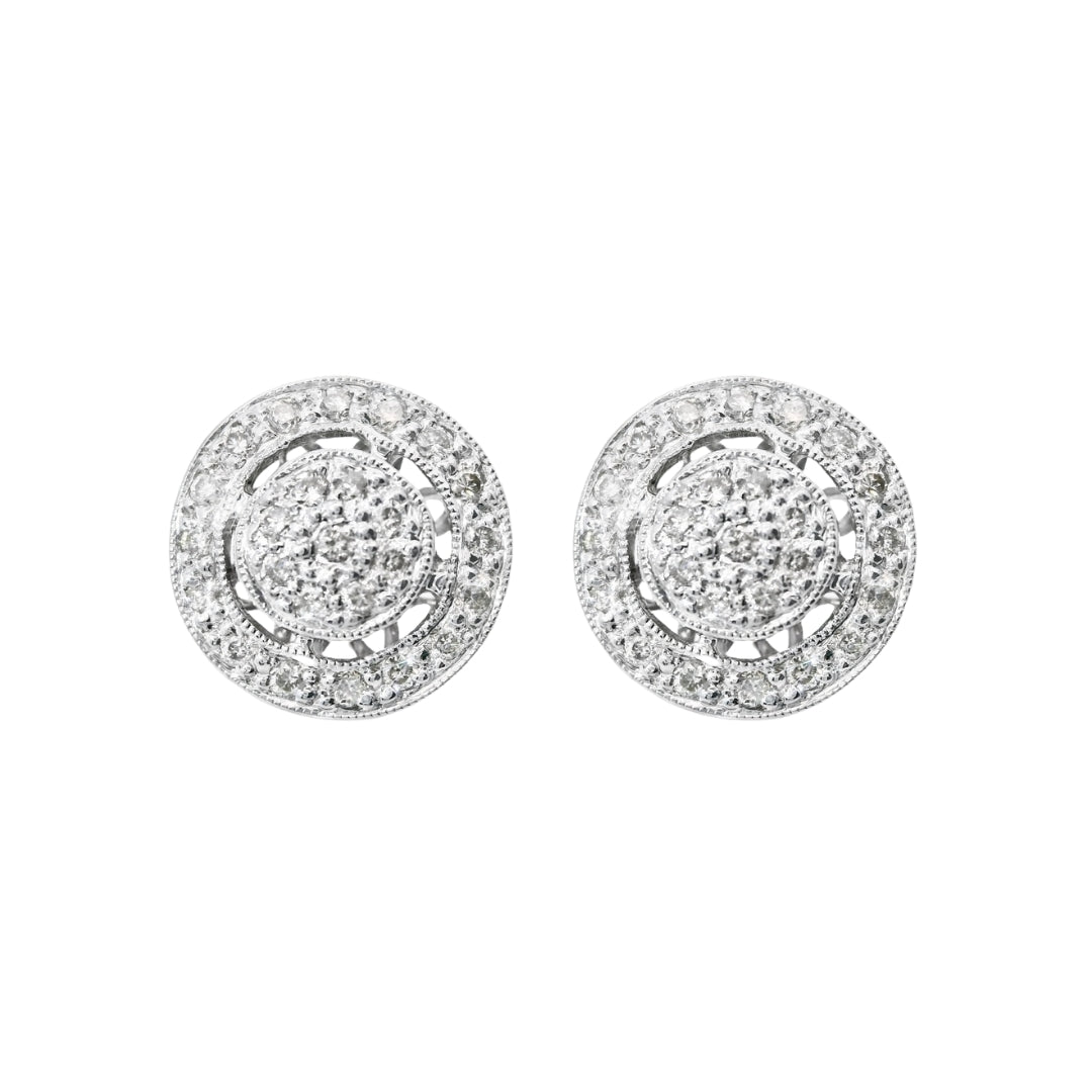 Large Diamond Halo Studs