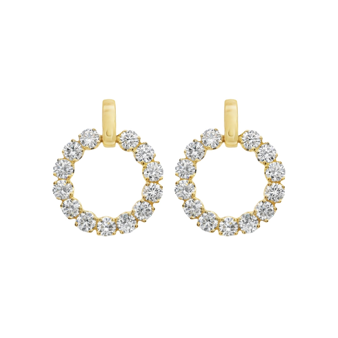 Diamond Drop Circle Earrings