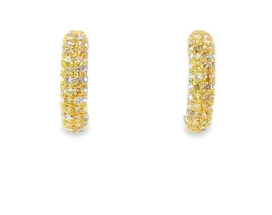 YELLOW GOLD PAVE DIAMOND EARRINGS