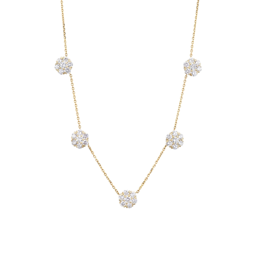 Five Flower Diamond Necklace