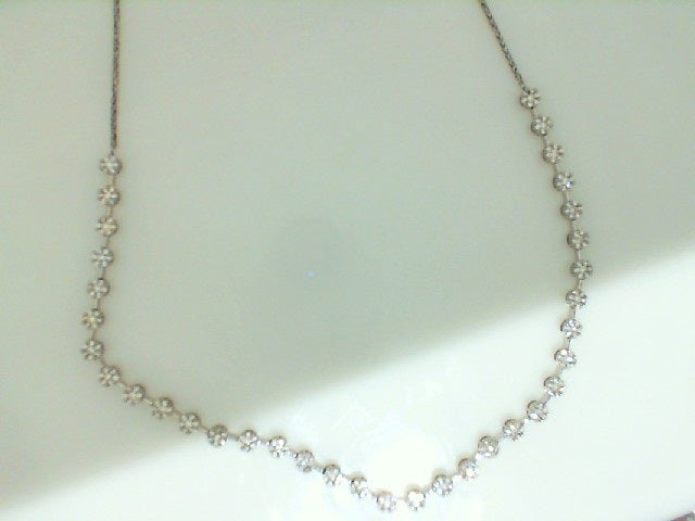 Diamond Cluster Bolo Tennis Necklace