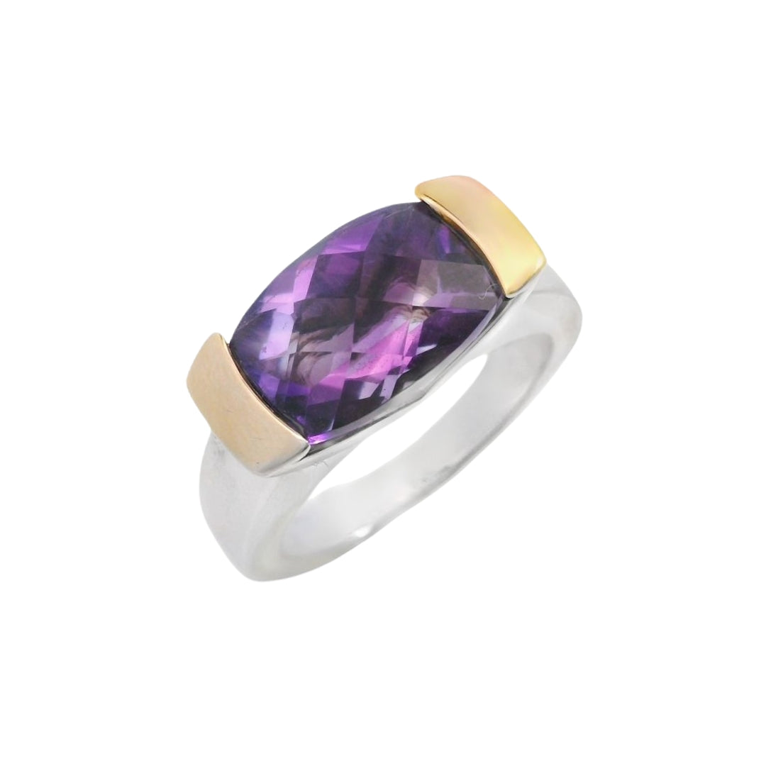 TWO TONE GOLD AMETHYST RING *ESTATE PIECE*