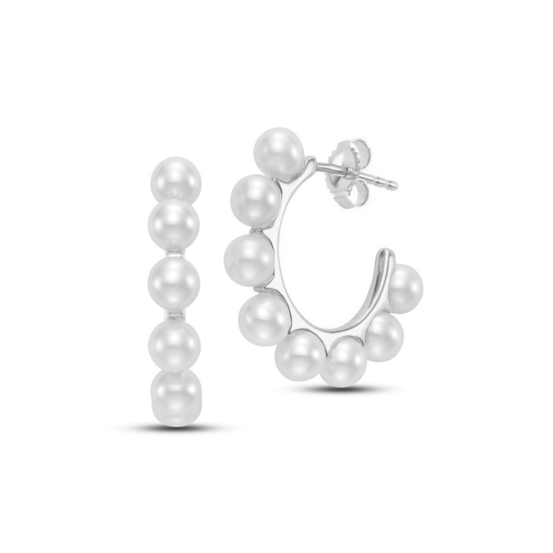 4-4.5MM FW PEARL C-HOOP EARRINGS