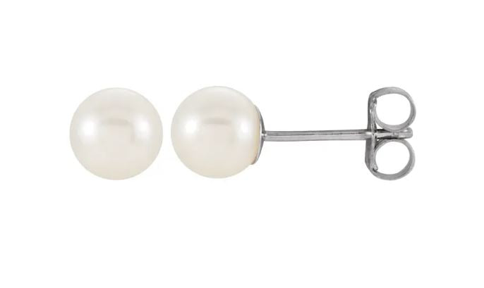 6.5MM PEARL STUD EARRINGS