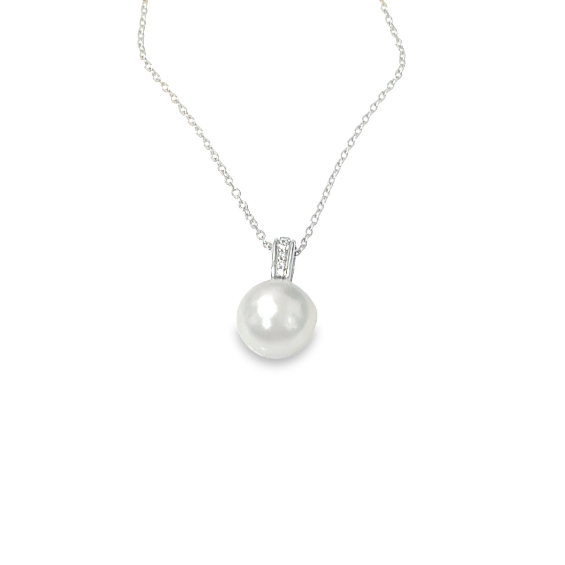 Pearl and Diamond Pendant Necklace
