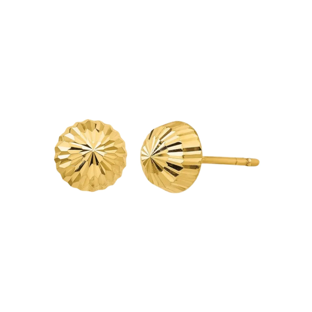 6MM DIAMOND CUT EARRINGS IN YELLOW GOLD