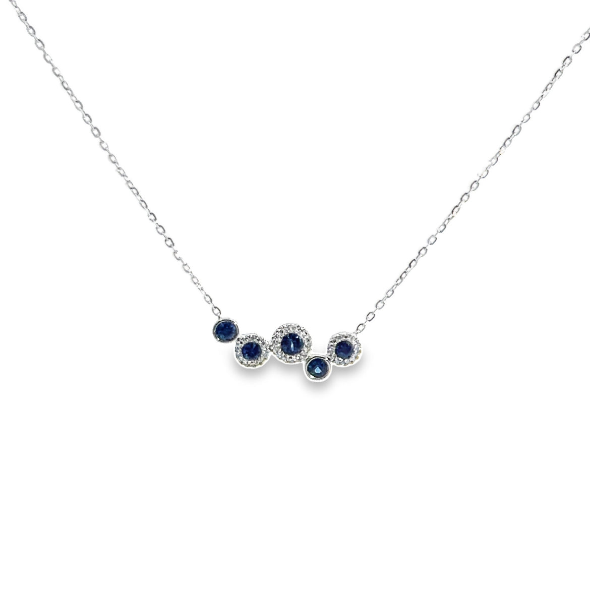 Sapphire and Diamond Bubble Necklace