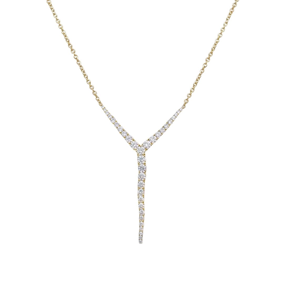 Graduating Diamond Y-Shape Necklace