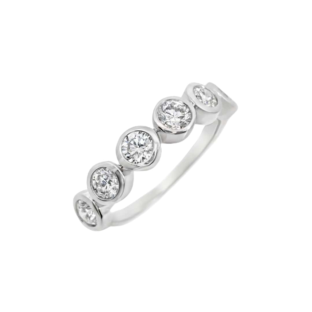 6 Stone Diamond Bezel Band