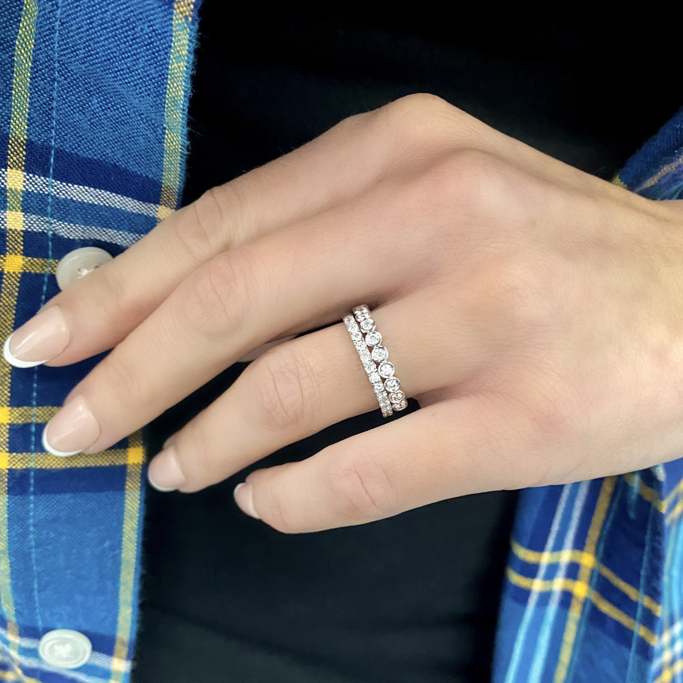 15 Stone Thin Diamond Band