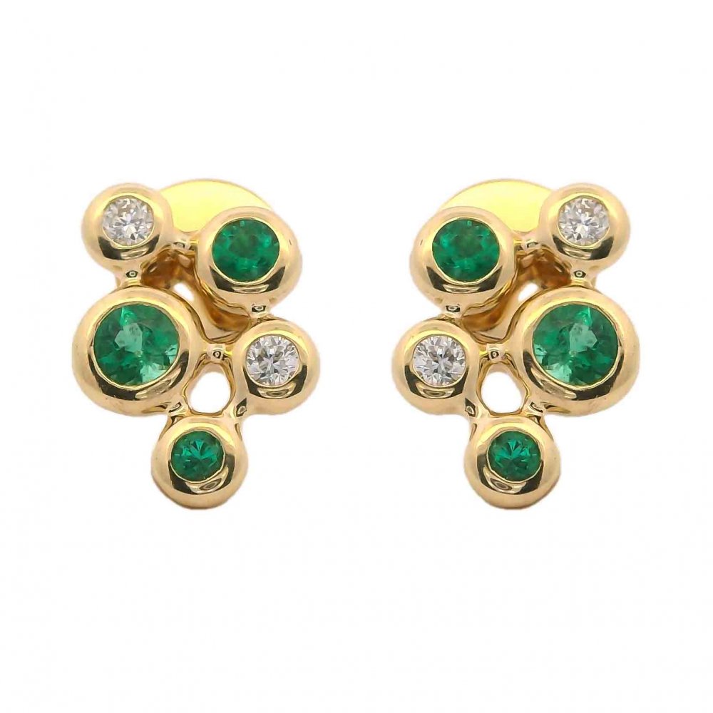 DIAMOND AND EMERALD EARRINGS