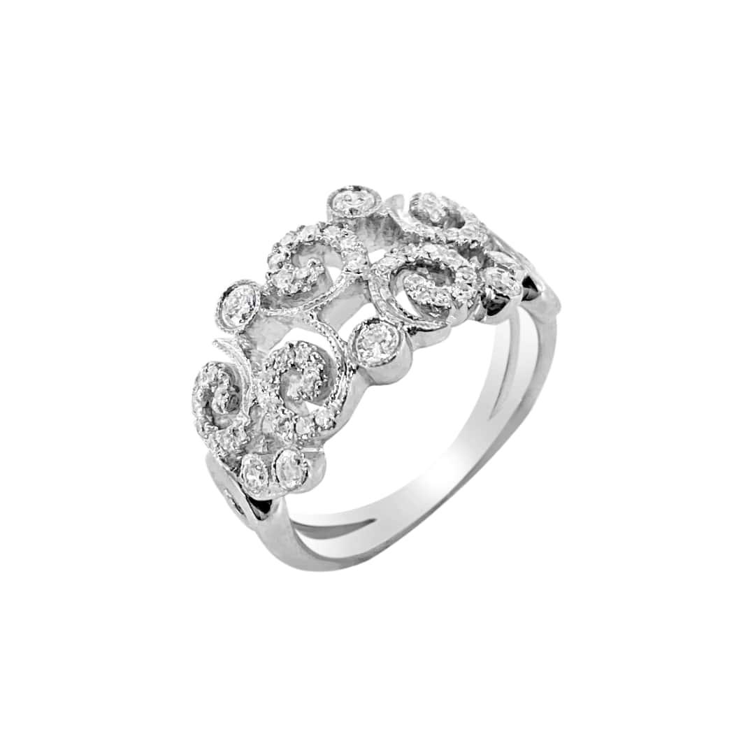 Diamond Scroll Ring