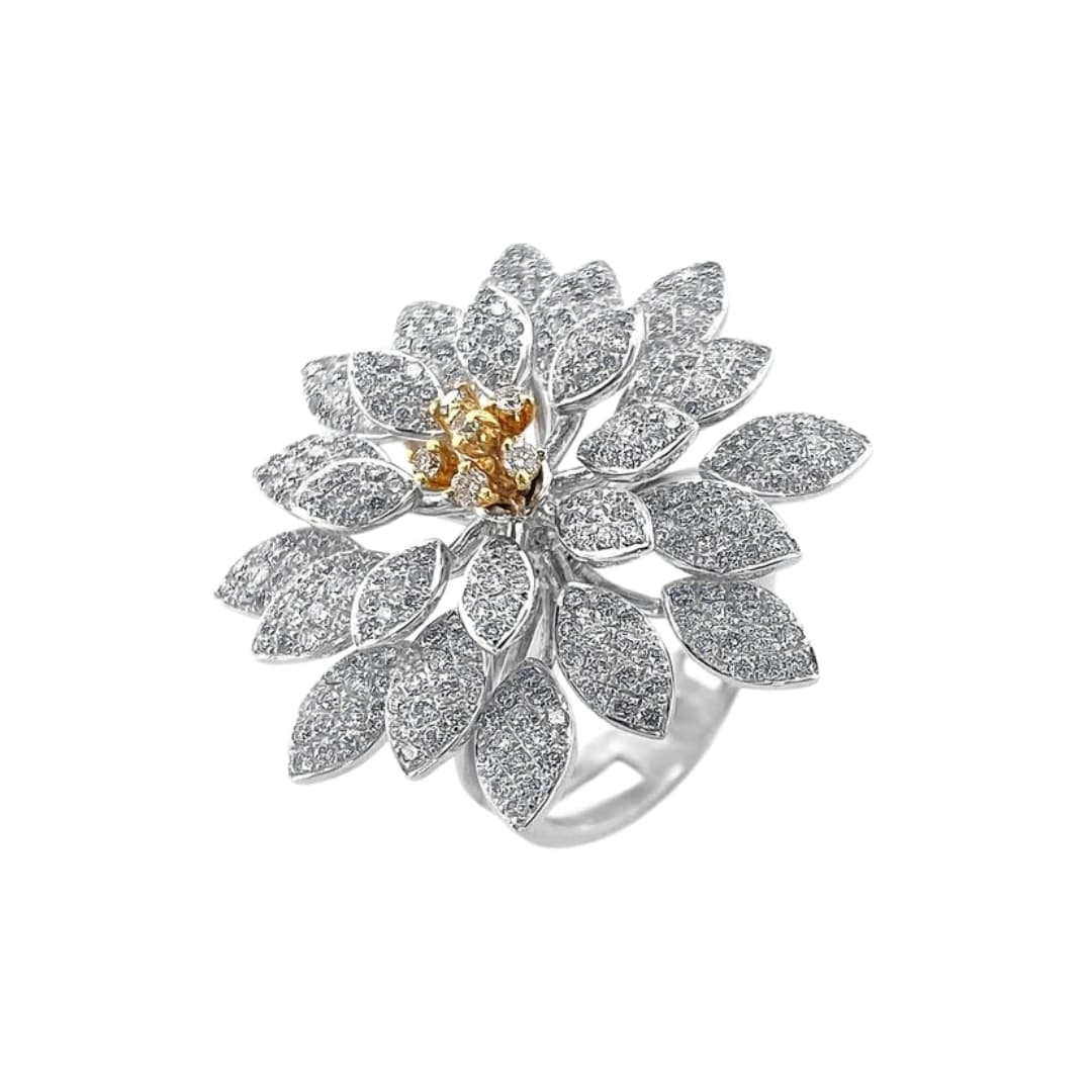 Diamond Flower Statement Ring