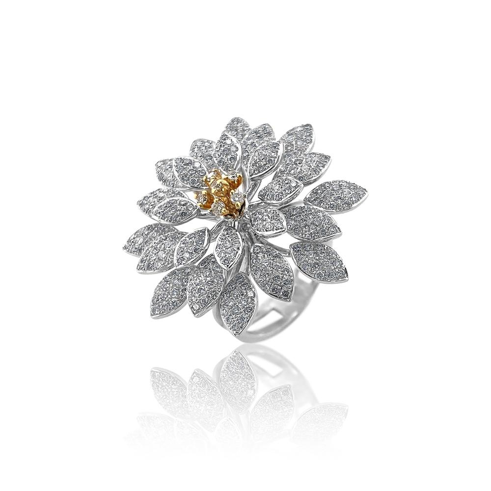 Diamond Flower Statement Ring