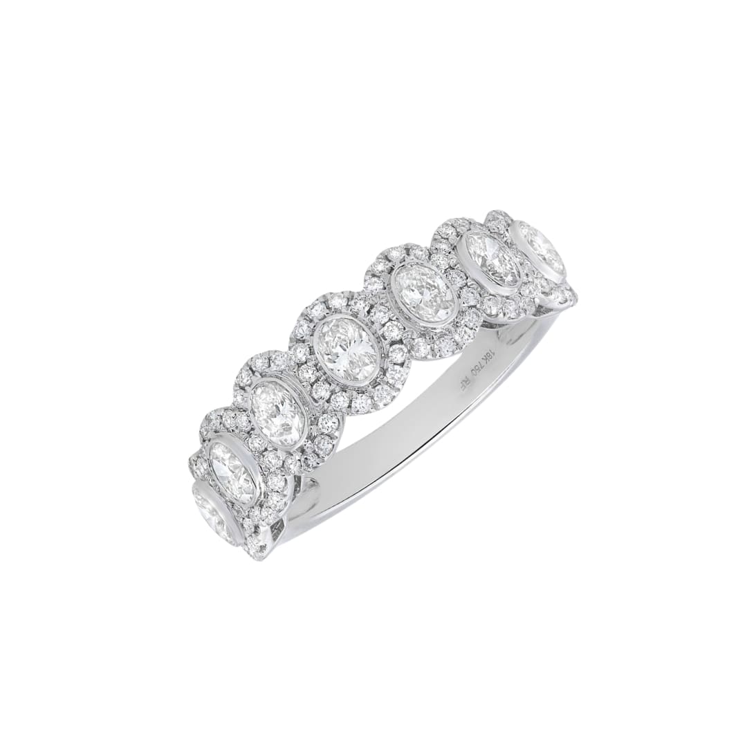 Oval and Round Diamond Halo Band