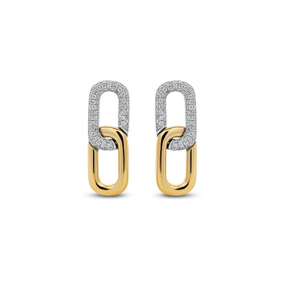 Diamond Paperclip Earrings