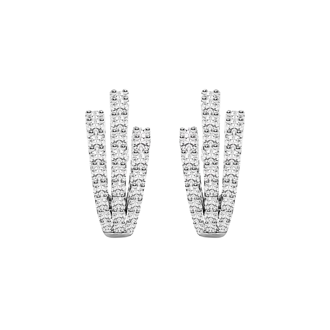 3 Row Diamond Earrings
