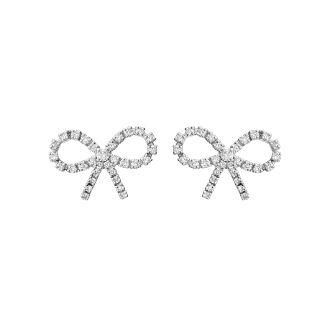Diamond Bow Earrings