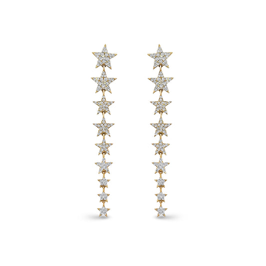 Diamond Star Drop Earrings