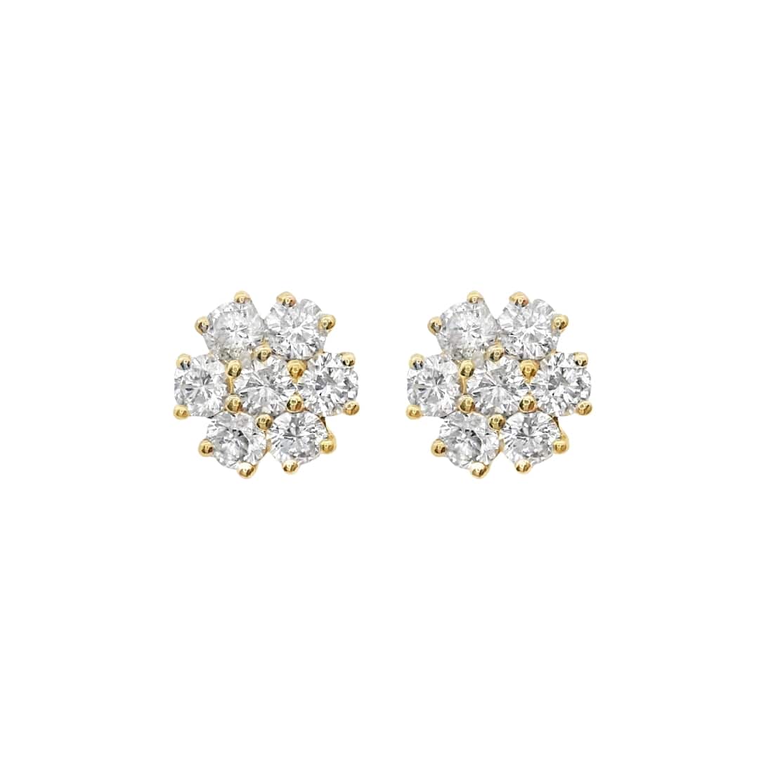 Small Diamond Flower Studs
