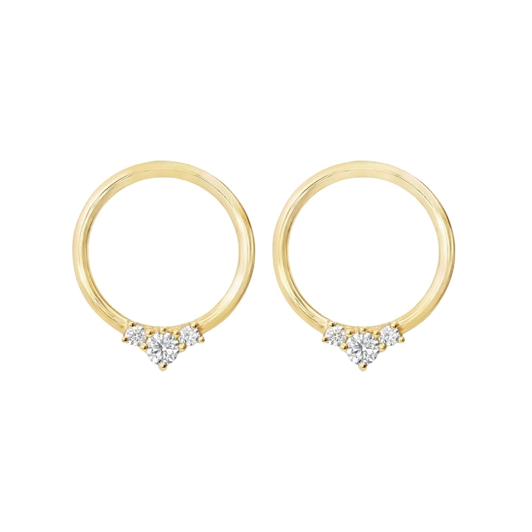 Open Circle Diamond Earrings