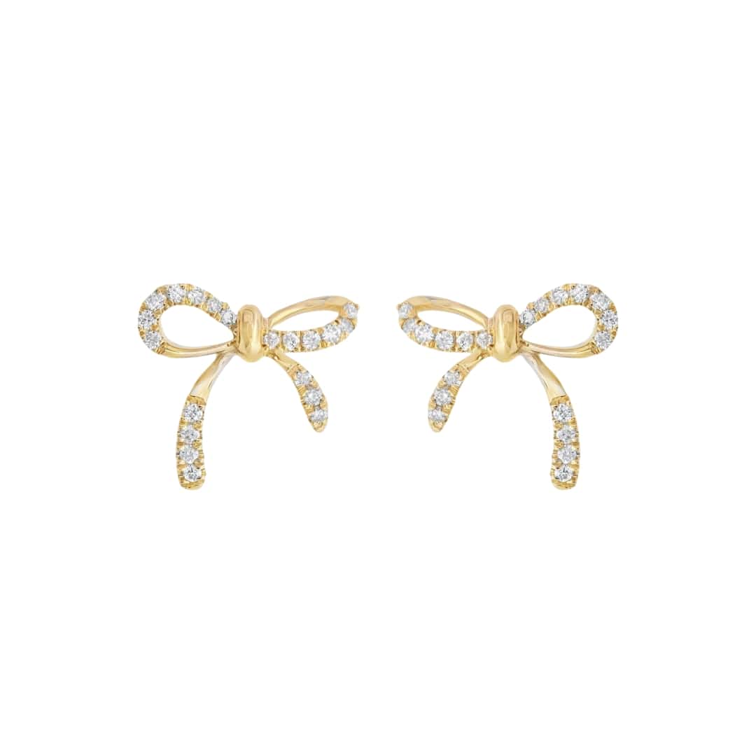 Pave Diamond Bow Studs