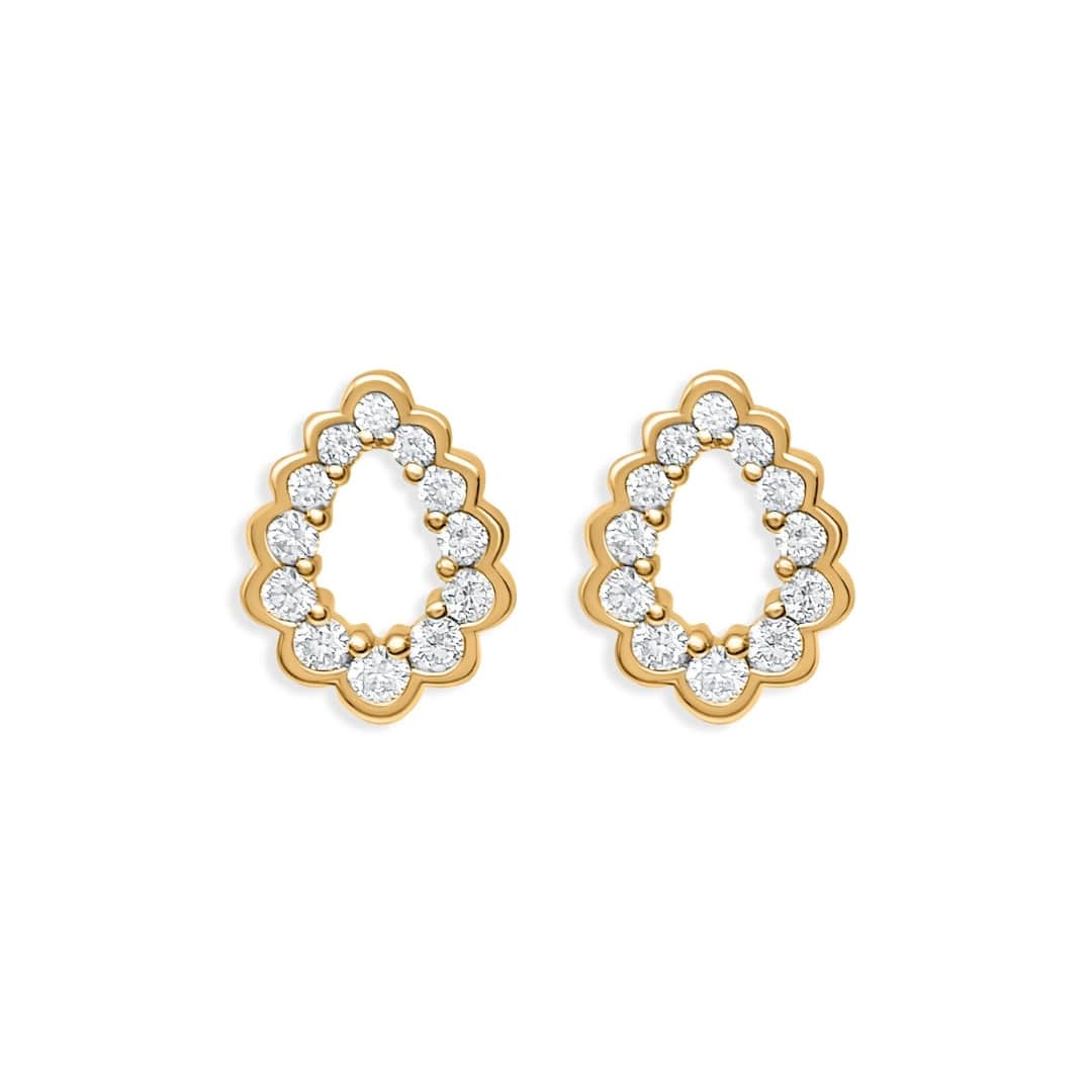 Open Graduated Diamond Stud Earrings