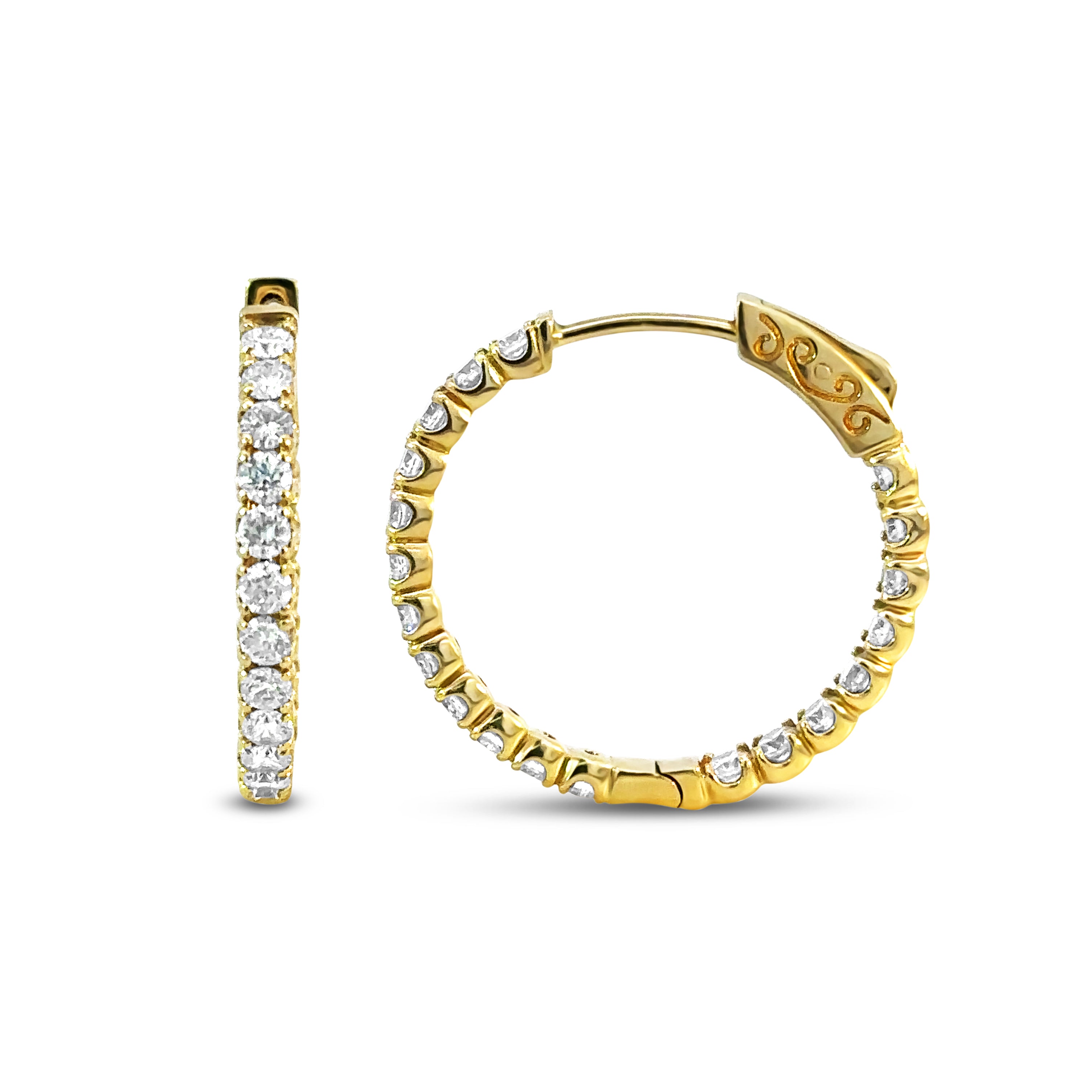 Inside Out Everyday Diamond Hoops