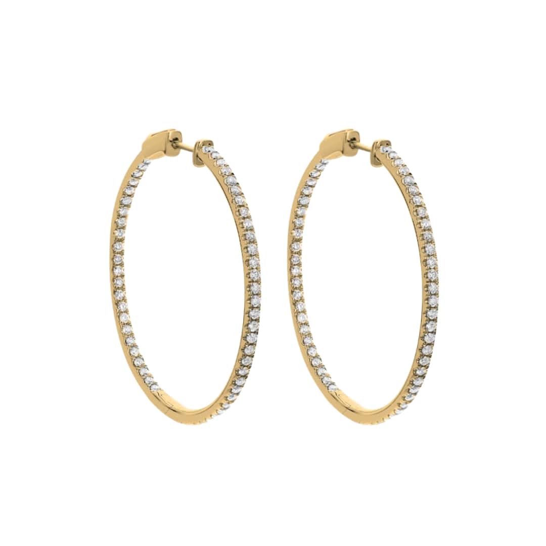 Inside Out Diamond Hoop Earrings