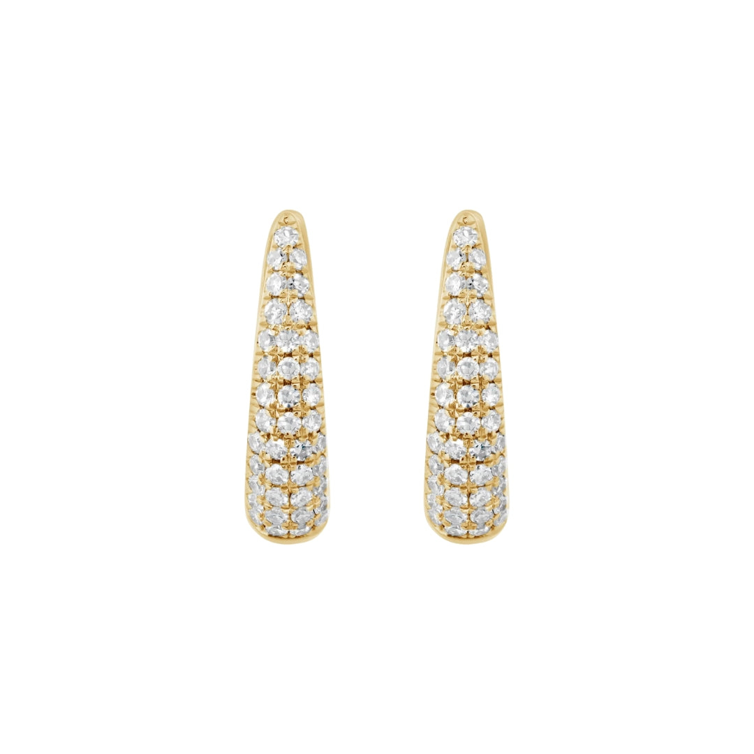 Pave Diamond Teardrop Huggie Earrings