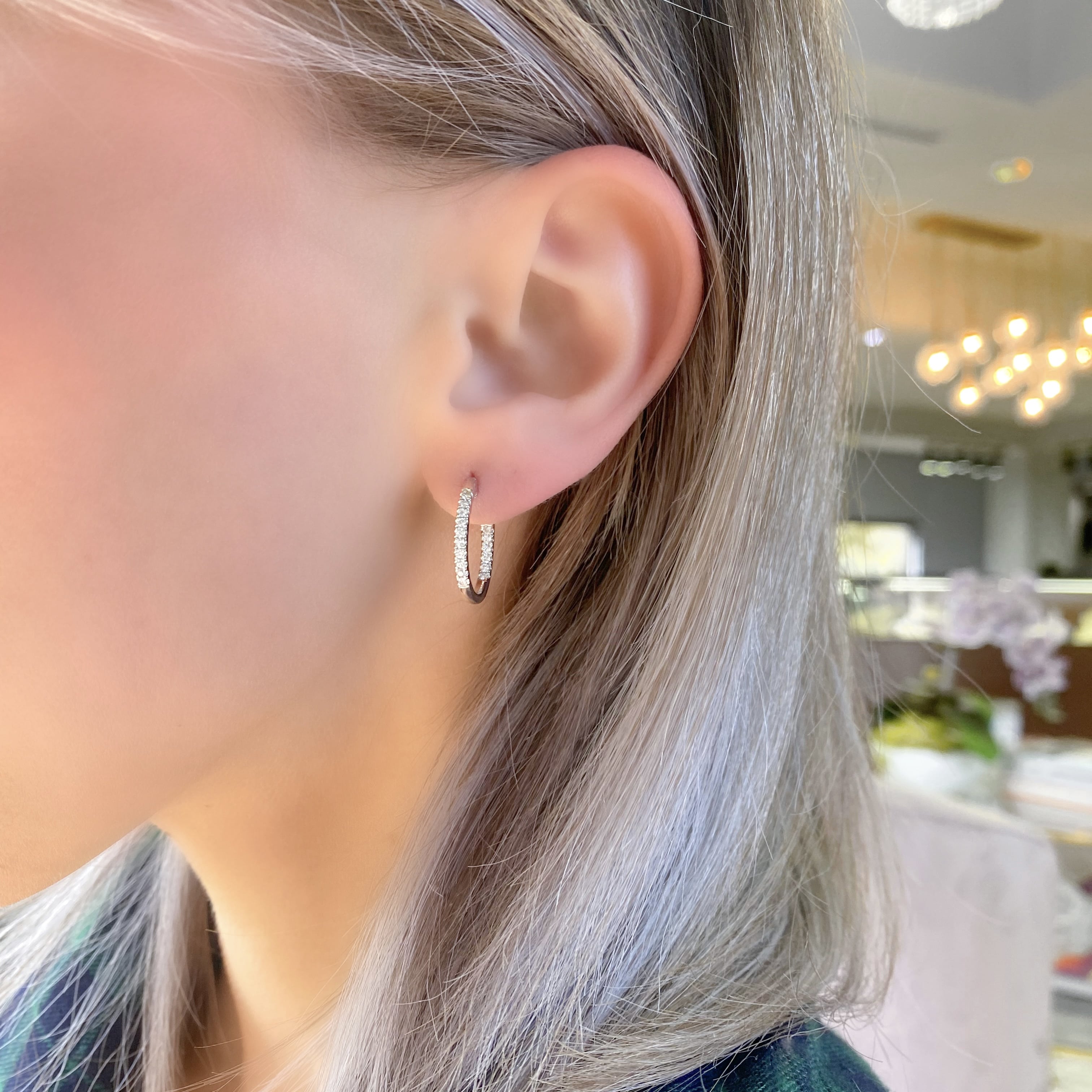 Inside Out Diamond Huggie Earrings