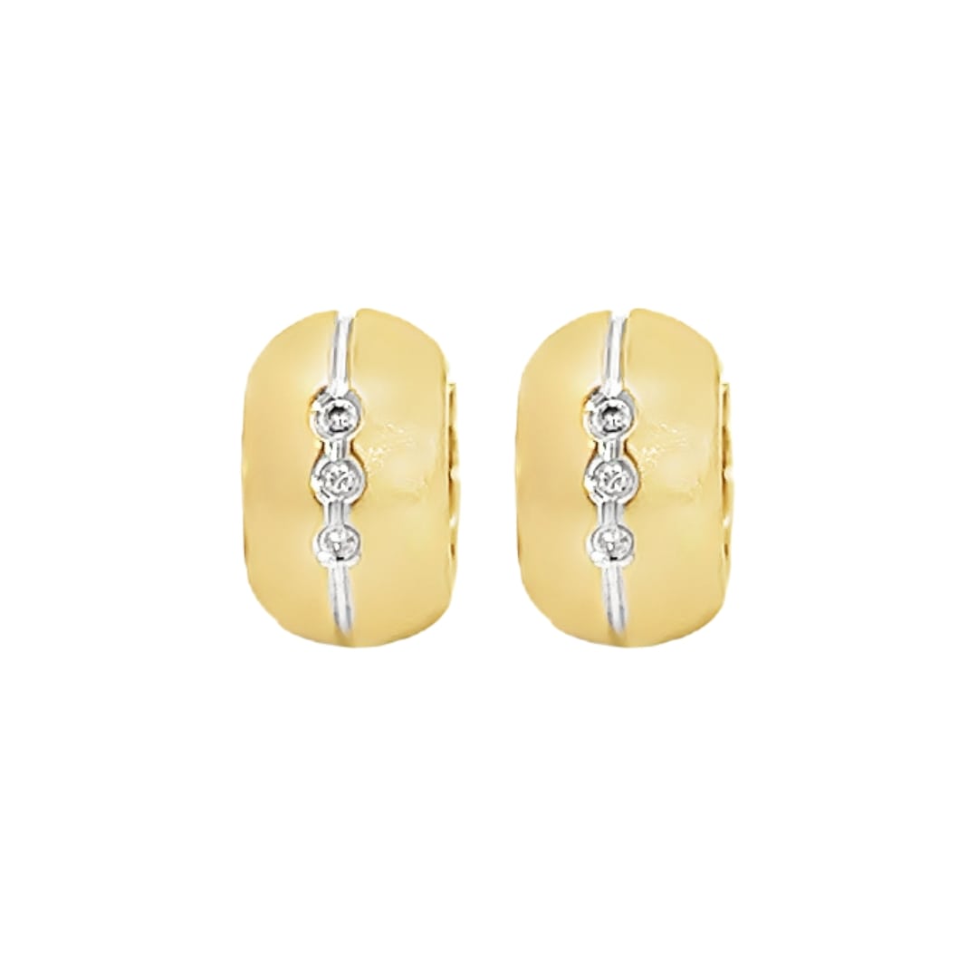 Diamond Inlay Huggies