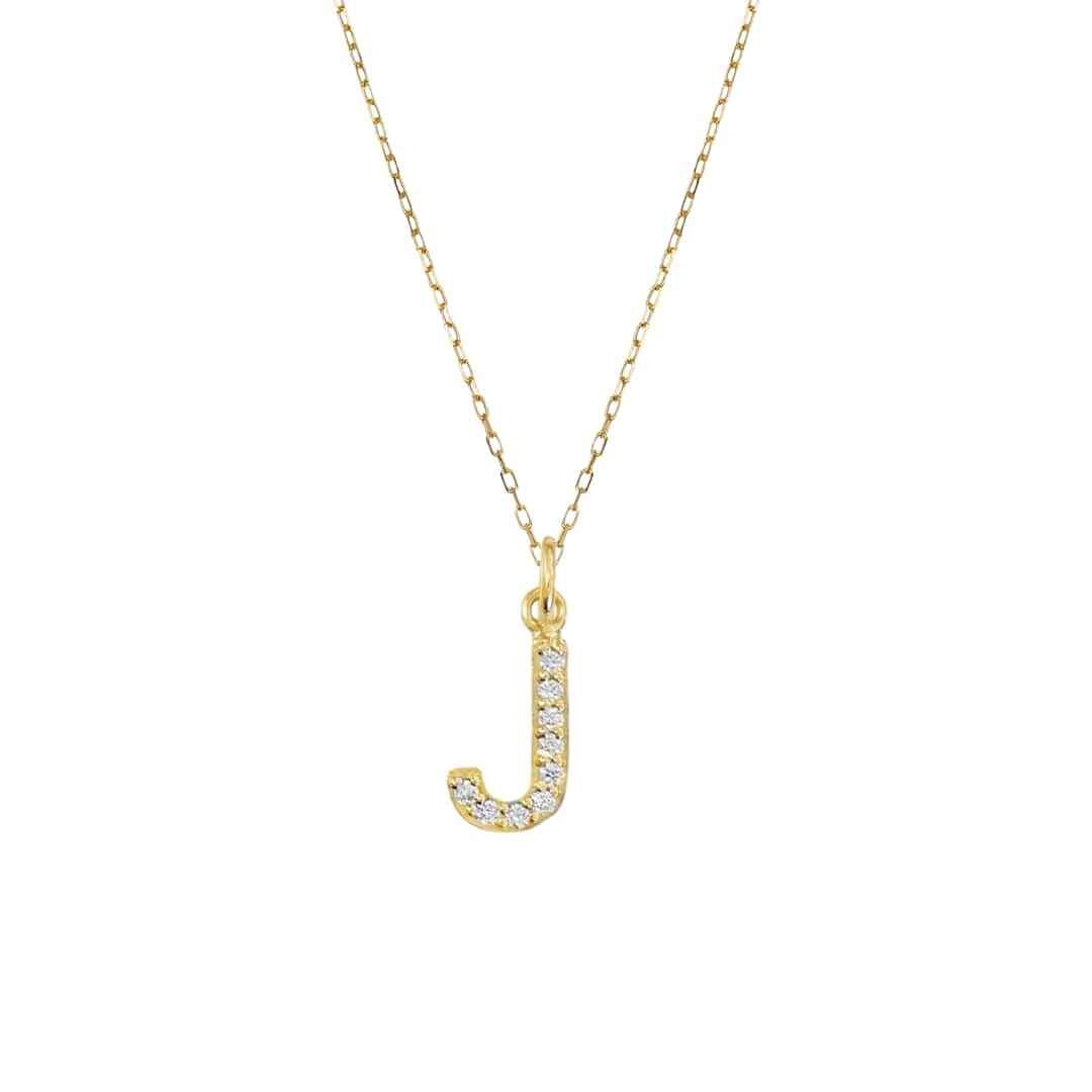Medium Diamond Initial Charm Necklace