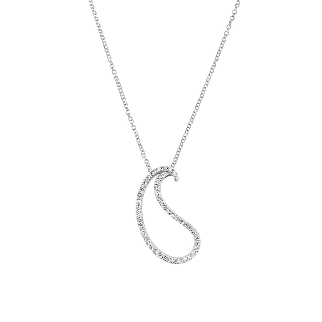 Diamond Swirl Pendant Necklace