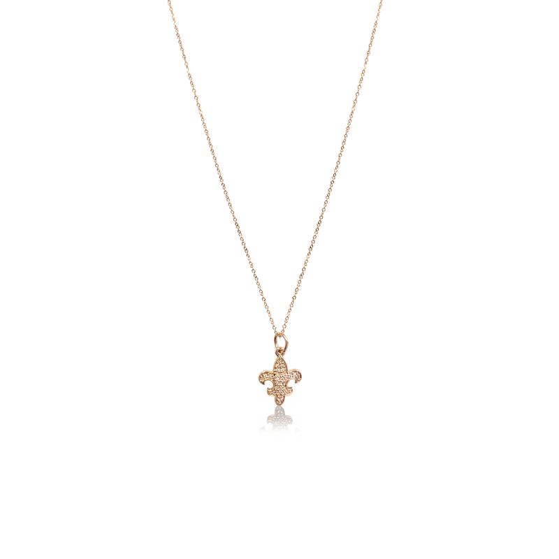 Pavé Fleur De Lis Necklace