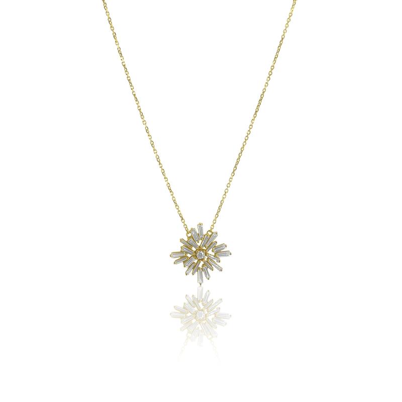 Baguette Burst Diamond Necklace