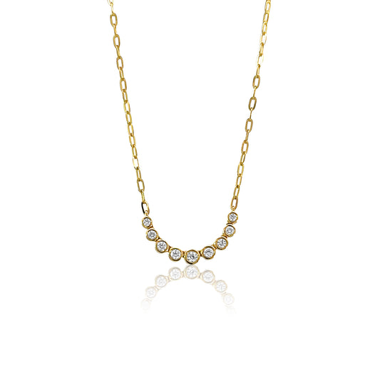 Diamond Bezel Curve Necklace