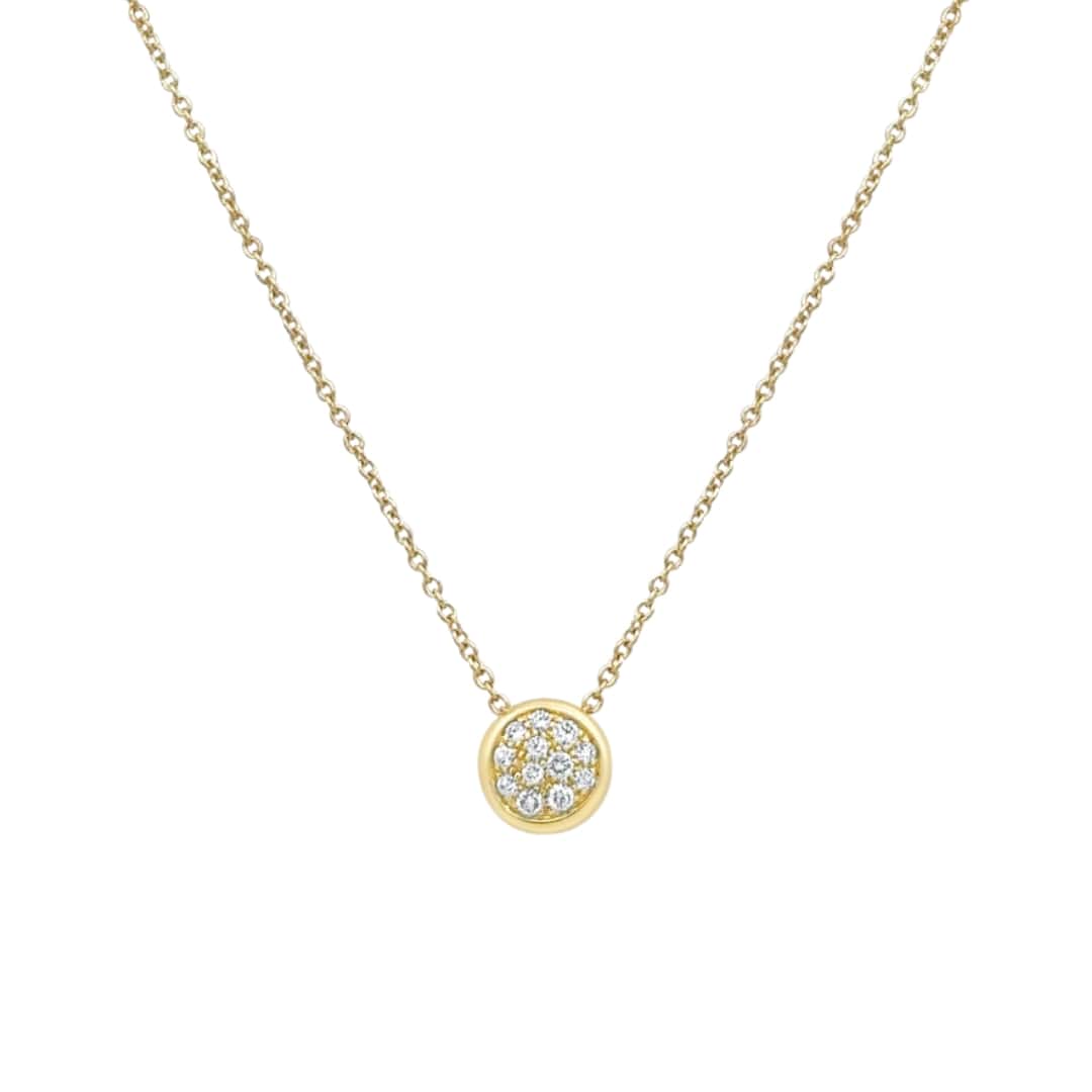 Bezel Set Pave Diamond Necklace