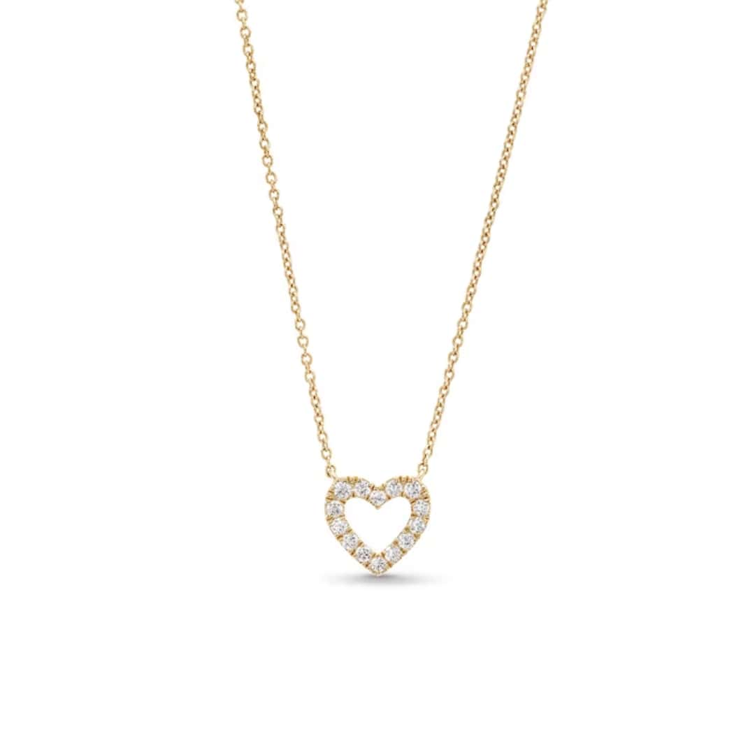 Large Open Heart Diamond Necklace