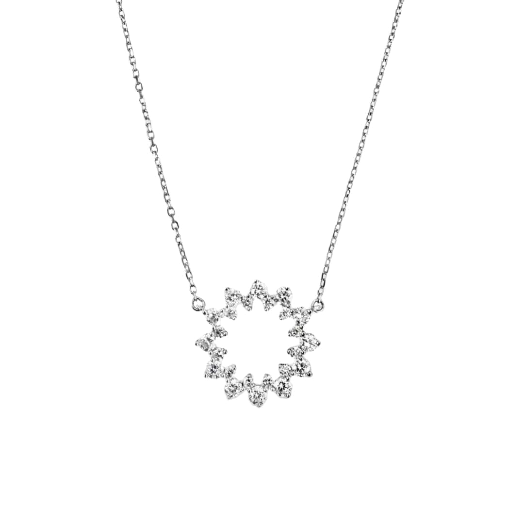 Open Diamond Halo Necklace