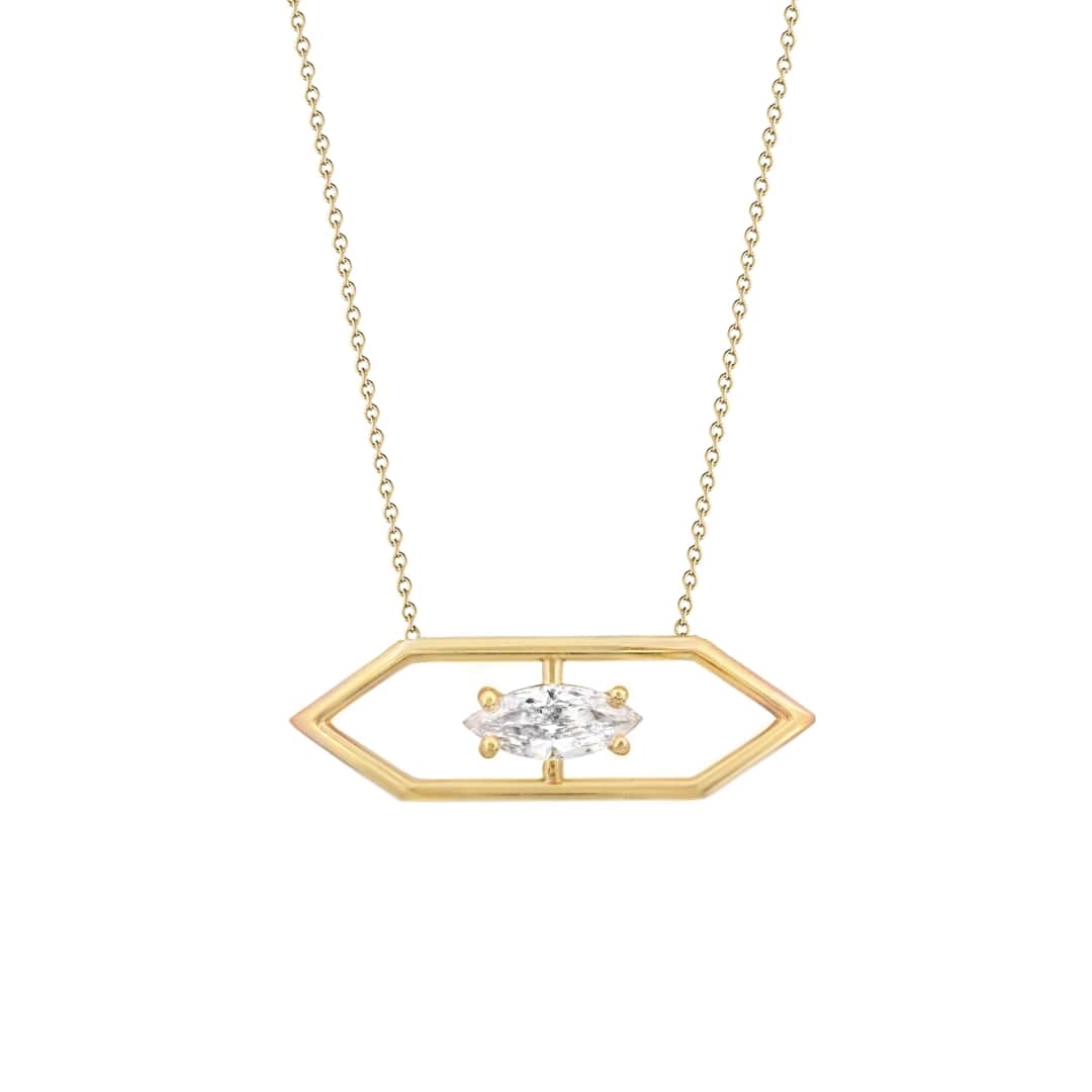 Marquise Diamond Frame Necklace