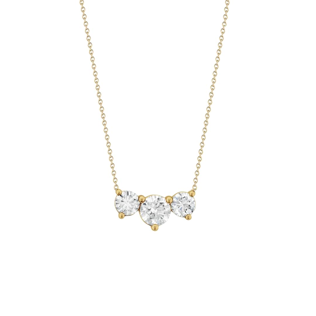 3 Stone Diamond Necklace