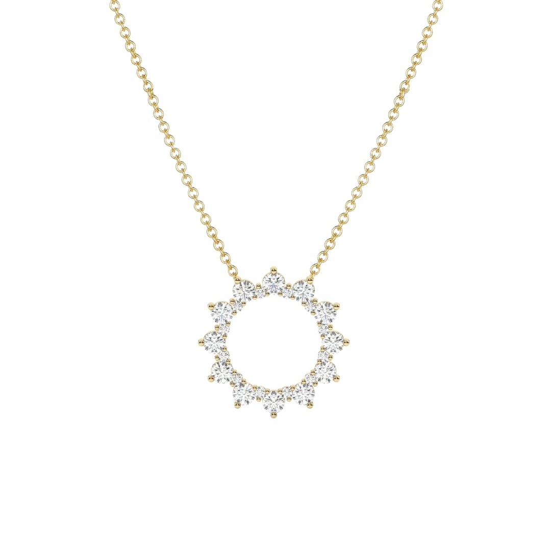 Open Circle Diamond Necklace