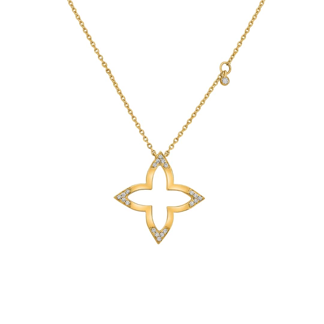Open Diamond Clover Necklace