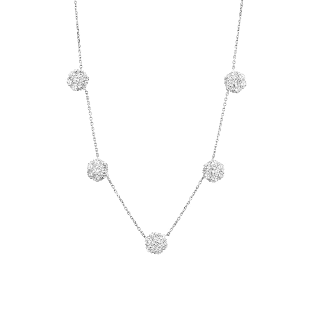 Five Flower Diamond Necklace
