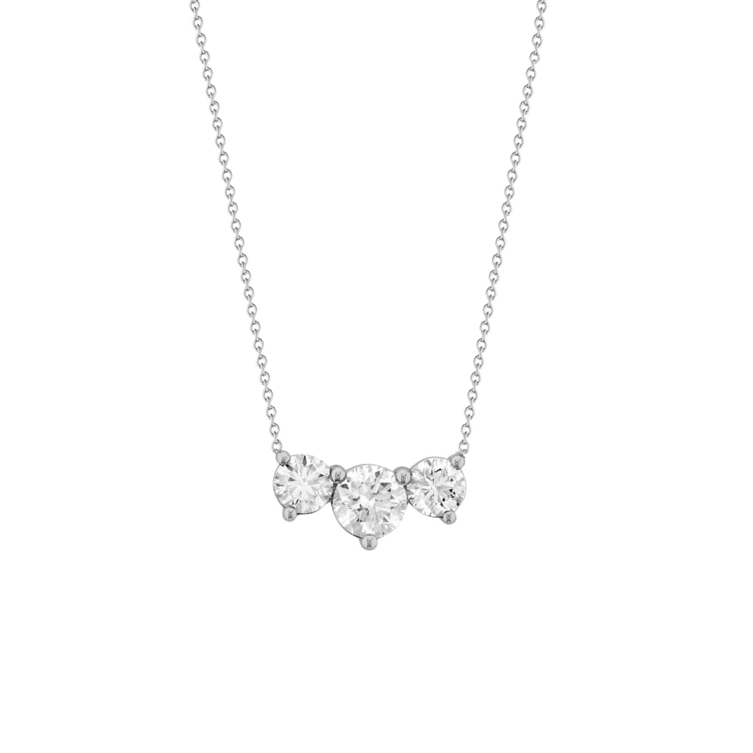 3 Stone Diamond Necklace