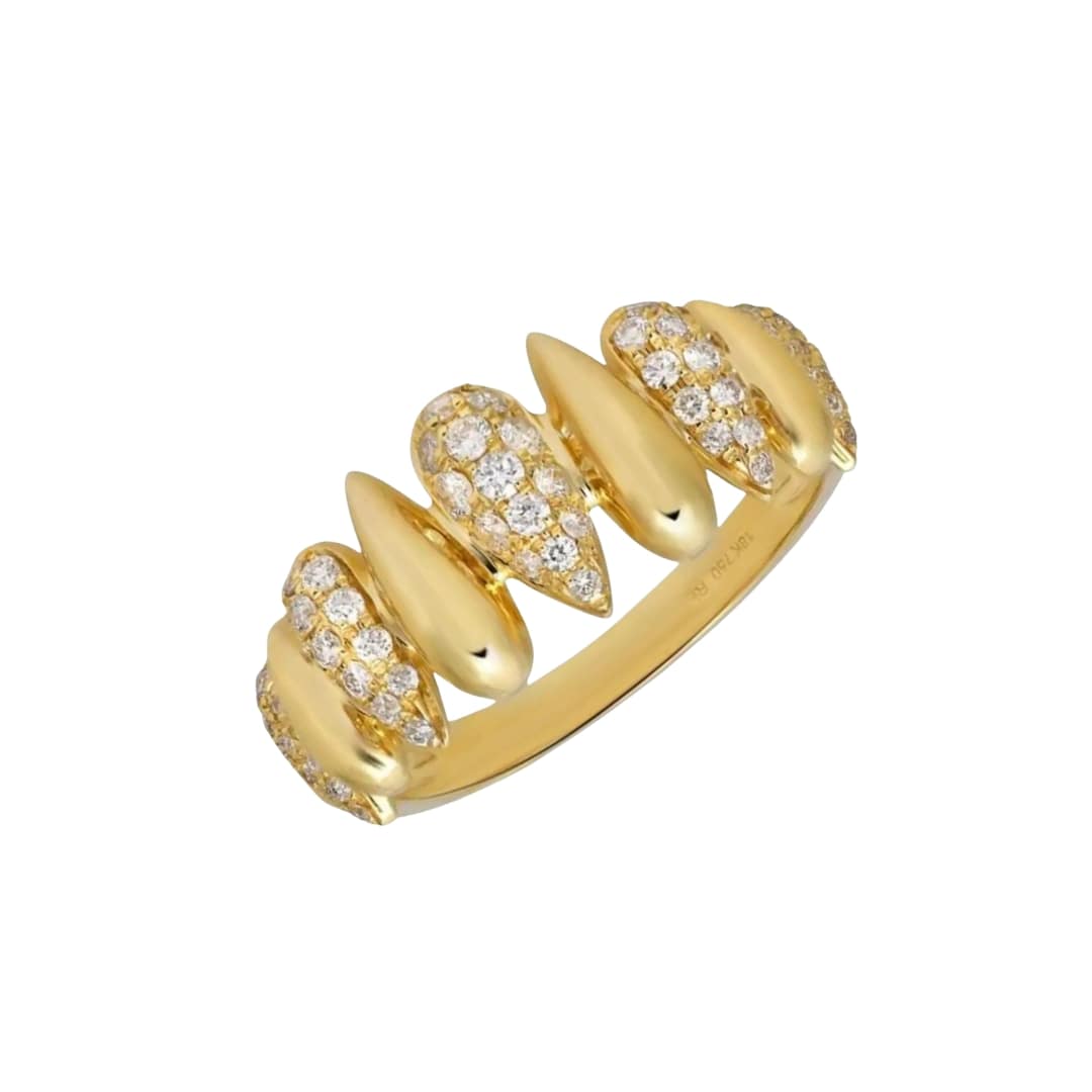 Spiked Pave Diamond Ring