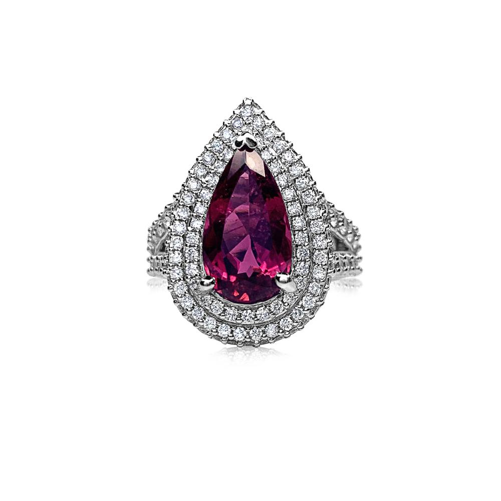 RUBELITE AND DIAMOND RING